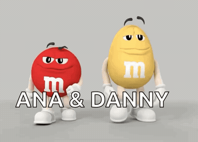 Red And Yellow M&M's Standing Together GIF