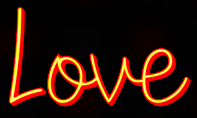 Red And Yellow Neon Love GIF