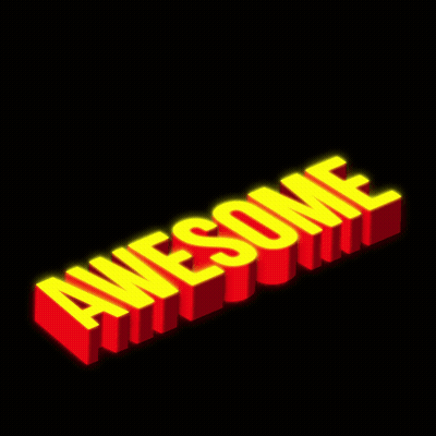 Red And Yellow Sign Saying Awesome GIF