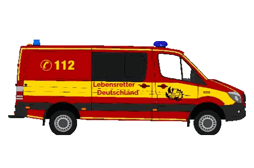 Red And Yellow Van With 112 Sticker
