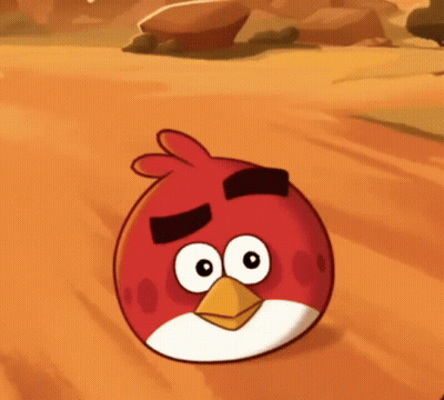 Red Angry Bird On Dirt Road GIF