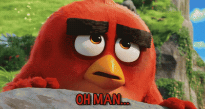 Red Angry Bird Saying Oh Man GIF