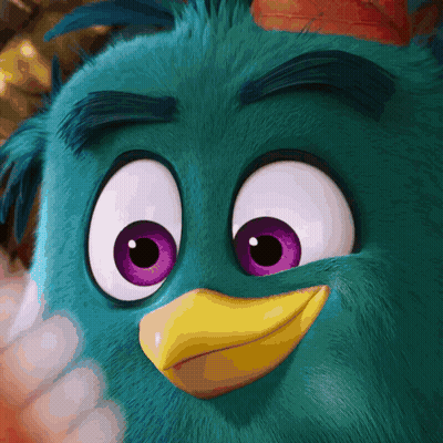 Red Angry Bird With Big Eyes GIF