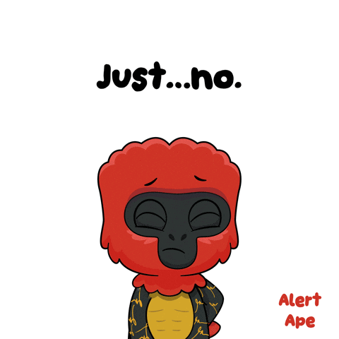 Red Ape Saying Just No GIF