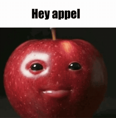 Red Apple Face Saying Hey Appel GIF