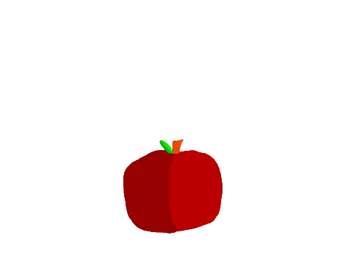 Red Apple With Green Stem Sticker