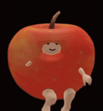 Red Apple With White Face And Limbs GIF