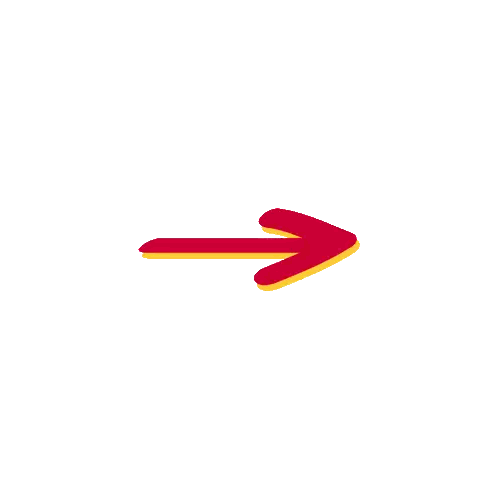 Red Arrow Pointing Right With Yellow Border Sticker