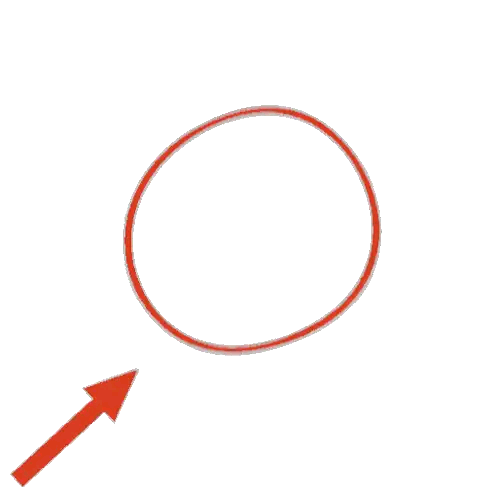 Red Arrow Pointing To White Circle Sticker
