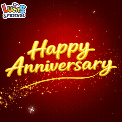 Red Background Happy Anniversary GIF