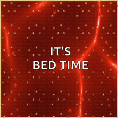 Red Background It's Bed Time GIF