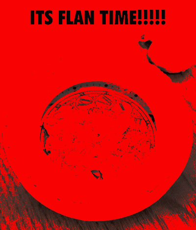 Red Background It's Flan Time GIF