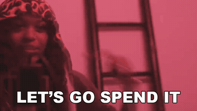 Red Background Let's Go Spend It GIF