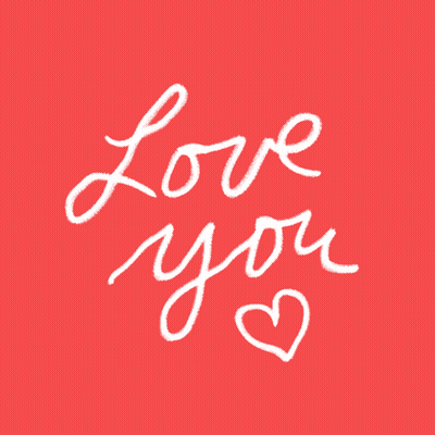 Red Background Love You In White Chalk GIF