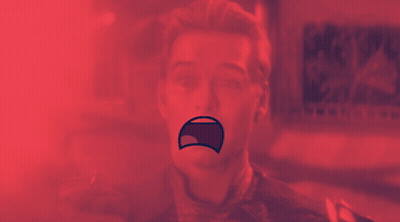 Red Background Man With Mouth Open GIF