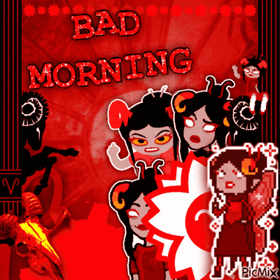 Red Background Saying Bad Morning GIF