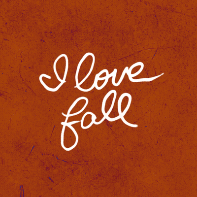 Red Background Saying I Love Fall GIF