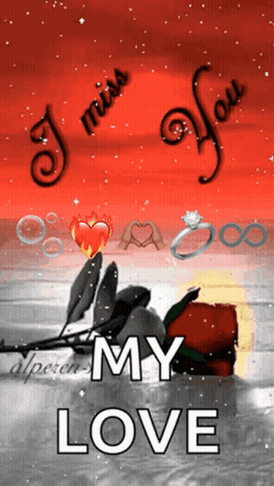 Red Background Saying I Miss You