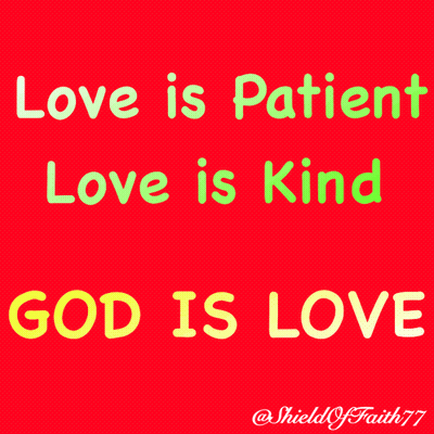 Red Background Saying Love Is Patient Love Is Kind God Is Love GIF