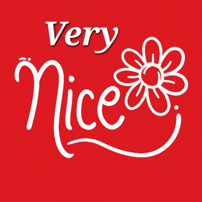 Red Background White Flower Saying Very Nice GIF