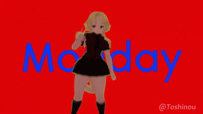 Red Background With Blue Monday GIF