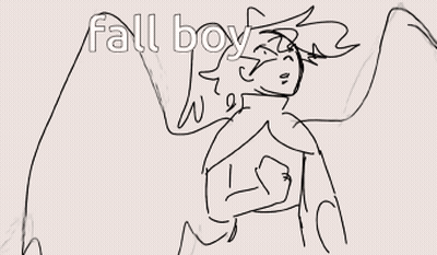 Red Background With Fall Boy Text GIF