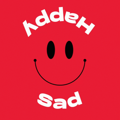 Red Background With Happy Smiley Face GIF