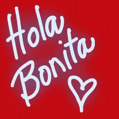 Red Background With Hola Bonita In White GIF