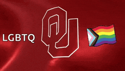 Red Background With LGBTQ And Rainbow Flag GIF