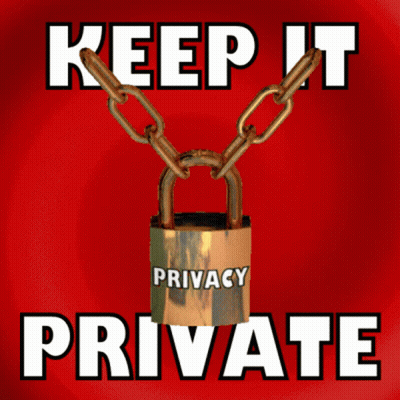 Red Background With Padlock Saying Privacy GIF