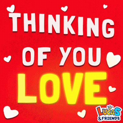 Red Background With Thinking Of You Love GIF