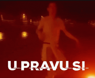 Red Background With U Pravu Si In White GIF