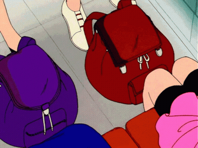 Red Backpack With Letter Y GIF