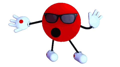 Red Ball With Arms And Legs Sunglasses Sticker