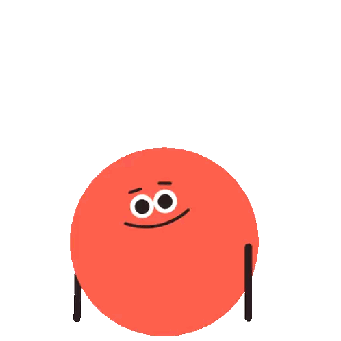 Red Ball With Face And Eyes Sticker