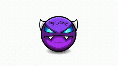 Red Ball With Green Horns And Jober Text GIF