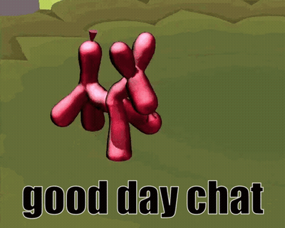 Red Balloon Dog With Good Day Chat GIF