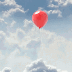 Red Balloon Flying In Heaven GIF