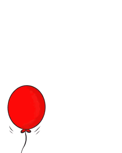 Red Balloon On String Sticker