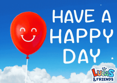 Red Balloon Saying Happy Day Lucas And Friends GIF