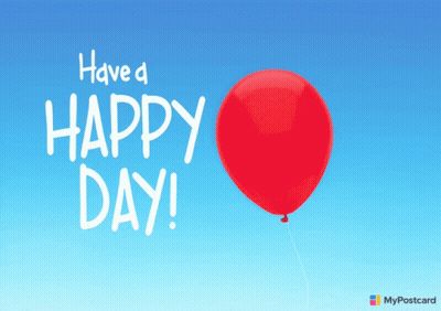Red Balloon Saying Have A Happy Day GIF