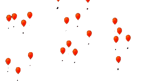 Red Balloons Floating Sticker