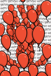 Red Balloons Forming Letters GIF