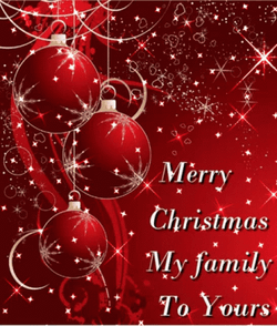 Red Balls Theme Christmas Card GIF