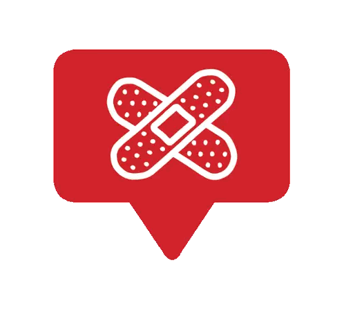 Red Bandage Icon Crossed Sticker