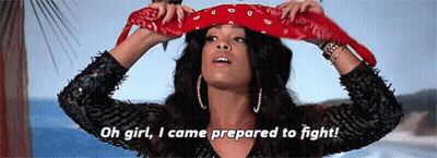 Red Bandana Woman Says Came Prepared To Fight GIF
