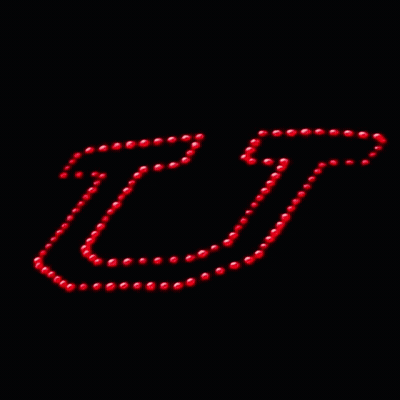 Red Beads Letter T On Black GIF