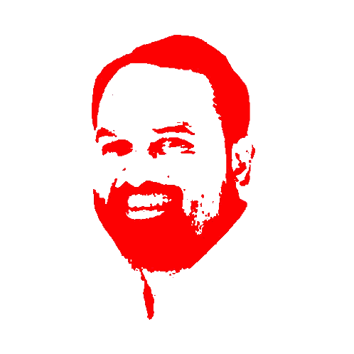 Red Bearded Man Smiling Sticker