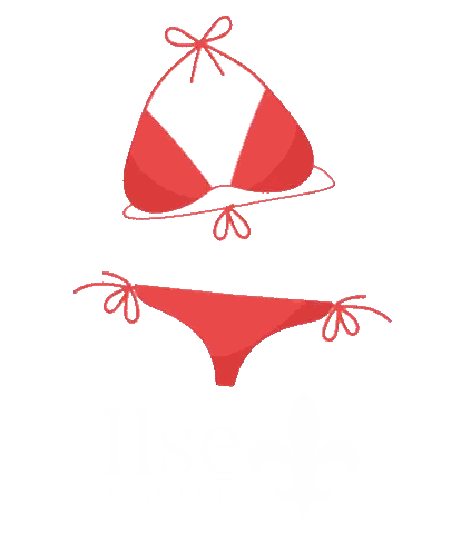 Red Bikini With Bow Top And Bottom Sticker