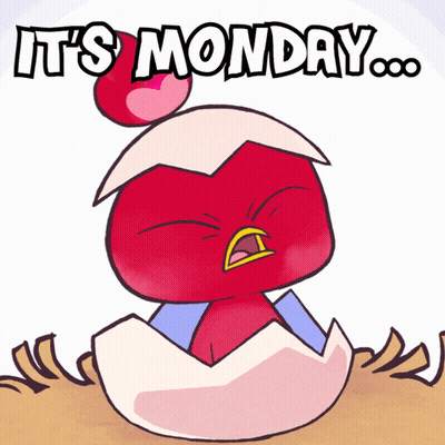 Red Bird In Egg Saying It's Monday GIF
